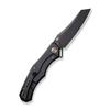 WE Kyle Lamb WE22010G-3 Black Titanium Handle with Golden Diamond Pattern On Presentation Handle view 2