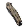 WE Kyle Lamb WE22010G-3 Black Titanium Handle with Golden Diamond Pattern On Presentation Handle view 4