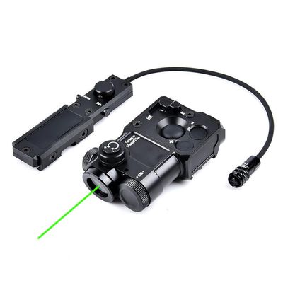 Metal PEST4 Box Visable Laser Sight,with IR Laser + Red/Green/Blue Laser Sight,with Pressure Switch,4-Level Laser Brightness,for 20mm Rail,Black (Green Laser)