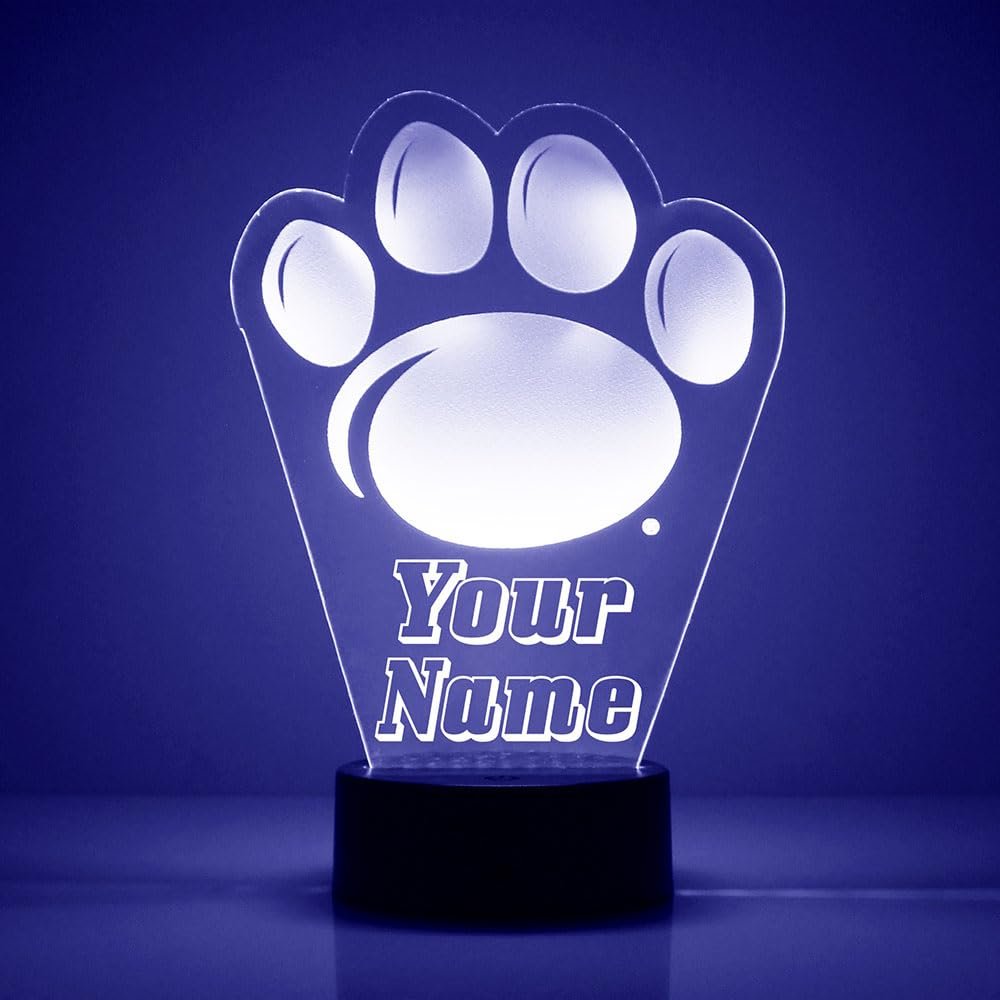 Custom Penn State University Nittany Lions College Mascot LED Sign Night Light Lamp with Remote and Personalized Name or Image, Officially Licensed from The CLC by Mirror Magic Gifts, Made in The USA