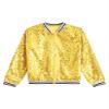 Lorilida Girls Shiny Sequin Bomber Jacket Long Sleeve Lightweight Sparkle Jackets Coat Club Party Tops Gold 16 Years view 4