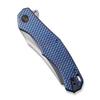 WE Kyle Lamb WE22010G-4 Blue Titanium Handle with Blue Diamond Pattern On Presentation Handle view 4