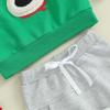 Hnyenmcko Baby Boy Christmas Outfit Long Sleeve Letter Print Crewneck Sweatshirt + Pants Winter Toddler Christmas Clothes (Deer-Green 25, 6-9 Months) view 4