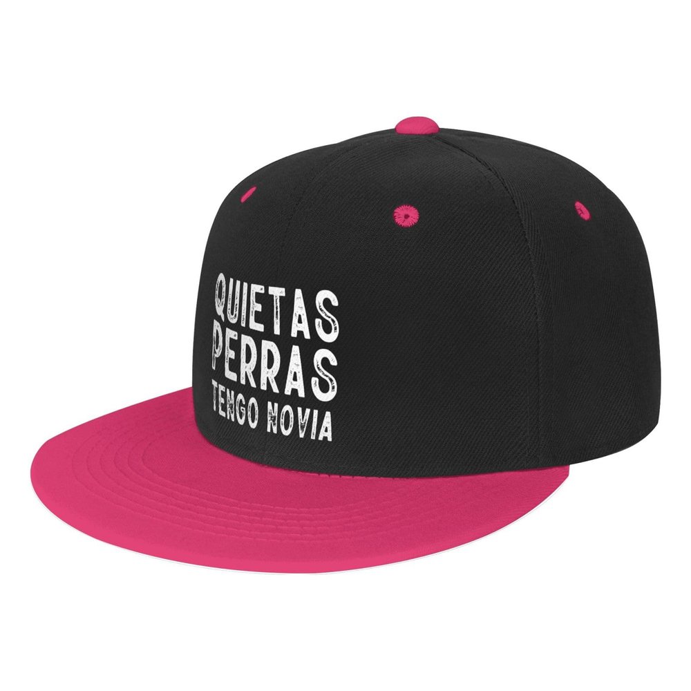 Hoteiles Quietas Perras Tengos Novia Flat Bill Hats Snapback Hat Brim Baseball Cap for Men Adjustable,White