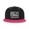 Hoteiles Quietas Perras Tengos Novia Flat Bill Hats Snapback Hat Brim Baseball Cap for Men Adjustable,White view 2