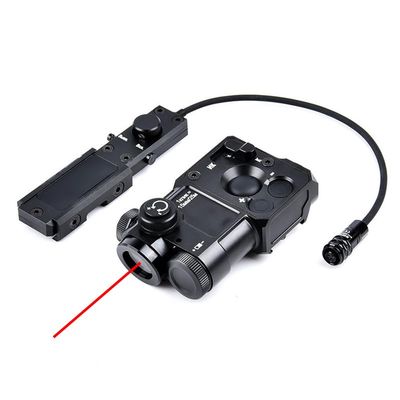 Metal PEST4 Box Visable Laser Sight,with IR Laser + Red/Green/Blue Laser Sight,with Pressure Switch,4-Level Laser Brightness,for 20mm Rail,Black (Red Laser)