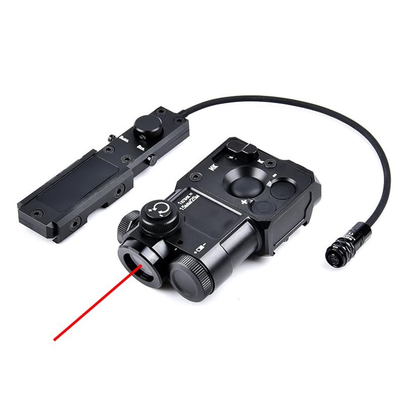 Metal PEST4 Box Visable Laser Sight,with IR Laser + Red/Green/Blue Laser Sight,with Pressure Switch,4-Level Laser Brightness,for 20mm Rail,Black (Red Laser)