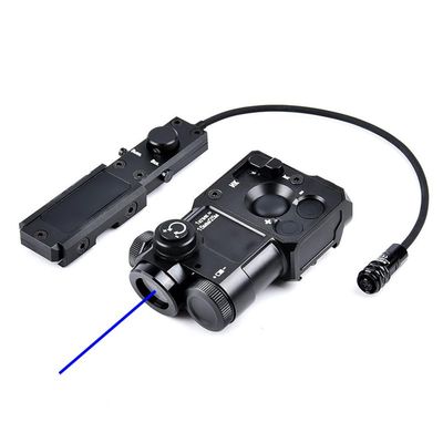 Metal PEST4 Box Visable Laser Sight,with IR Laser + Red/Green/Blue Laser Sight,with Pressure Switch,4-Level Laser Brightness,for 20mm Rail,Black (Blue Laser)