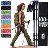 100% Carbon Fiber Trekking Poles by USA Brand - Ultra Strong Lightweight Collapsible Hiking Poles with Cork and EVA Foam Grips & Quick Adjustable Flip Locks view 1
