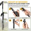 100% Carbon Fiber Trekking Poles by USA Brand - Ultra Strong Lightweight Collapsible Hiking Poles with Cork and EVA Foam Grips & Quick Adjustable Flip Locks view 4