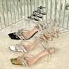 Wild Diva Women Butterfly Rhinestone Strappy High Heels Sandals Narala 41 A Silver 8.5 view 2