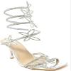 Wild Diva Women Butterfly Rhinestone Strappy High Heels Sandals Narala 41 A Silver 8.5 view 3