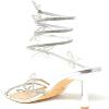 Wild Diva Women Butterfly Rhinestone Strappy High Heels Sandals Narala 41 A Silver 8.5 view 4