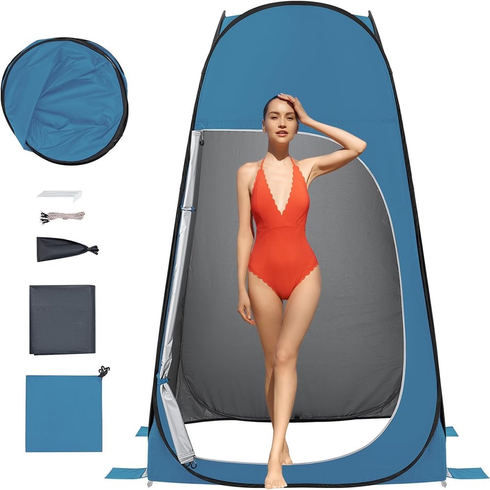 KingCamp Pop Up Shower Tent, Waterproof & Easy Setup Changing Room Portable Toilet Tent with Carry Bag for Beach, Camping & Hiking