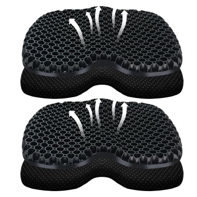 ohaayoo Kayak Seat Cushion, Thicken Anti Slip Waterproof Gel Kayak Seat, Portable Canoe Rowing Rubber Dinghy Pad for Stadium Sit in Kayak Inflatable Fishing Kayak Canoe Kayak Accessories (2pcs/Black)