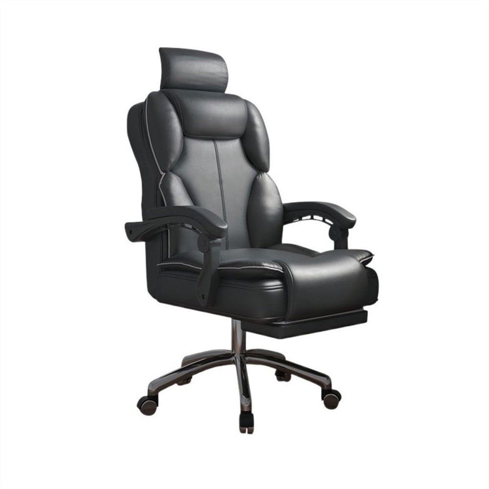 Ergonomic Office Chair Home Comfort Gaming Chair High Back Sedentary Lift Armchair Bedroom Swivel Chair Sofa Seat Office Chair Desk Chair (Color : Black)