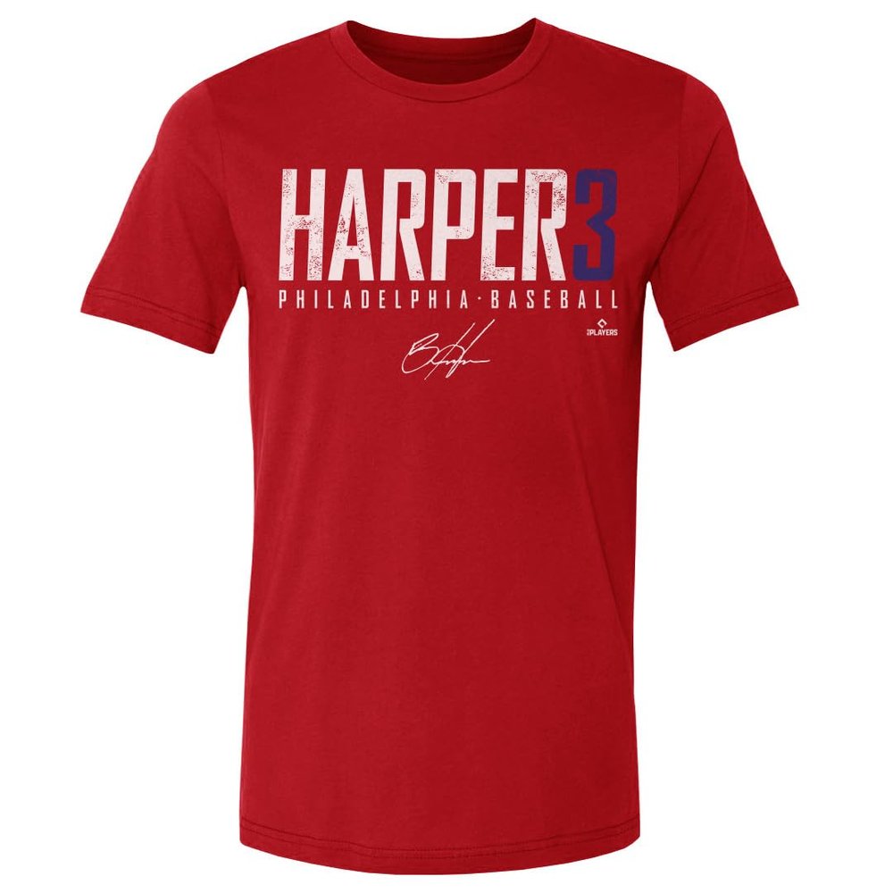 500 LEVEL Bryce Harper Shirt (Cotton, XXXX-Large, Red) - Bryce Harper Philadelphia Elite WHT
