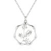 ABDOT Silver Birth Flower Necklaces for Women Silver Plated Handmade Holly Necklace Custom Birthstone Necklaces Mom Birthday Gifts view 1