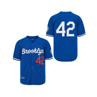 Men's Black Legend Baseball Jersey #42 Vintage Embroidered Retro Hip Hop Jersey Stitched (US, Alpha, X-Large, Regular, Regular, Blue)