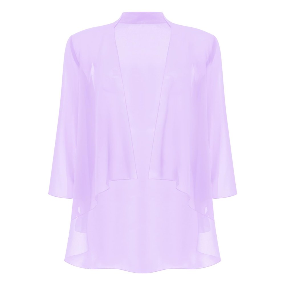 Lorilida Women's Chiffon Pants Suits 3 Pieces Mother of The Bride Cocktail Party Evening Outfit Cardigan Lavender XX-Large