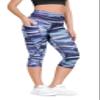 ODODOS Women's High Waisted Pattern Capri Leggings with Pockets, Non See Through Sports Athletic Workout Running Yoga Capris, Graphic Purple, X-Large view 1