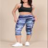 ODODOS Women's High Waisted Pattern Capri Leggings with Pockets, Non See Through Sports Athletic Workout Running Yoga Capris, Graphic Purple, X-Large view 4