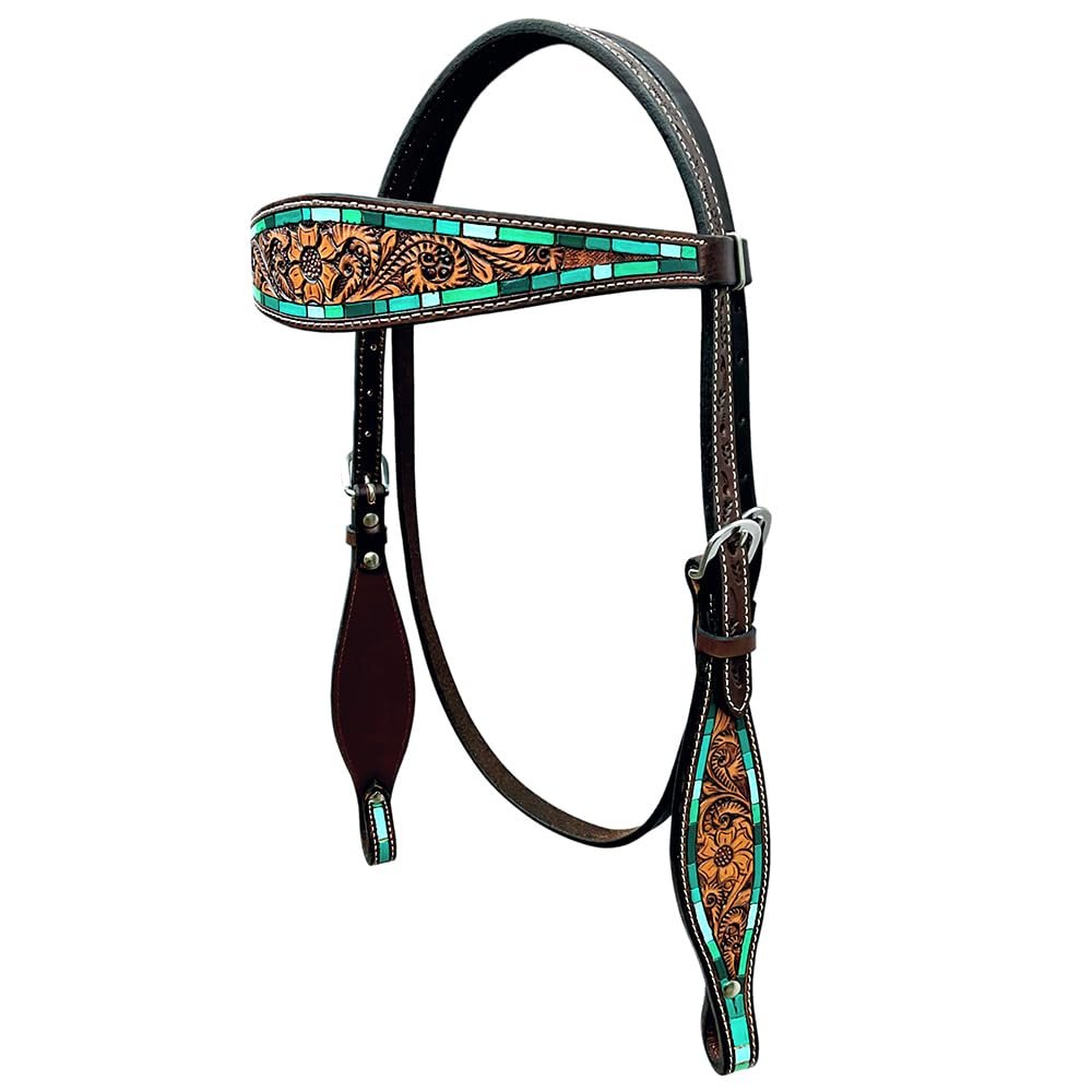 BAR H EQUINE Genuine Western American Leather Horse Headstall