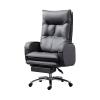 Ergonomic Office Chair Comfortable Sedentary Office Chair Household Reclining Computer Chair Lazy Sofa Chair Microfiber PU Leather Swivel Chair Desk Chair (Color : Gris) view 1