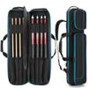 GOBUROS 4x4 Pool Cue Case Hold Up to 4 Butts and 4 Shafts, Pool Stick Carrying Case with Front Accessories Pockets, Billiard Cue Cases with Shoulder Straps, Black and Blue view 1