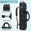 GOBUROS 4x4 Pool Cue Case Hold Up to 4 Butts and 4 Shafts, Pool Stick Carrying Case with Front Accessories Pockets, Billiard Cue Cases with Shoulder Straps, Black and Blue view 4
