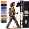 100% Carbon Fiber Trekking Poles by USA Brand - Ultra Strong Lightweight Collapsible Hiking Poles with EVA Foam Grips & Quick Adjustable Flip Locks view 1
