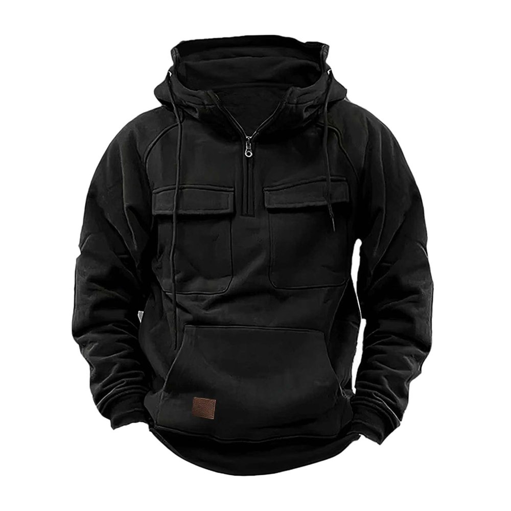 Tactical Sweatshirt Quarter Zip Cargo Pullover Hoodies Vintage Workout Clothes Outdoor Winter Jackets