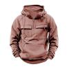 Mens Tactical Sweatshirt Quarter Zip Cargo Pullover Hoodies Vintage Workout Clothes Outdoor Winter Jackets view 1