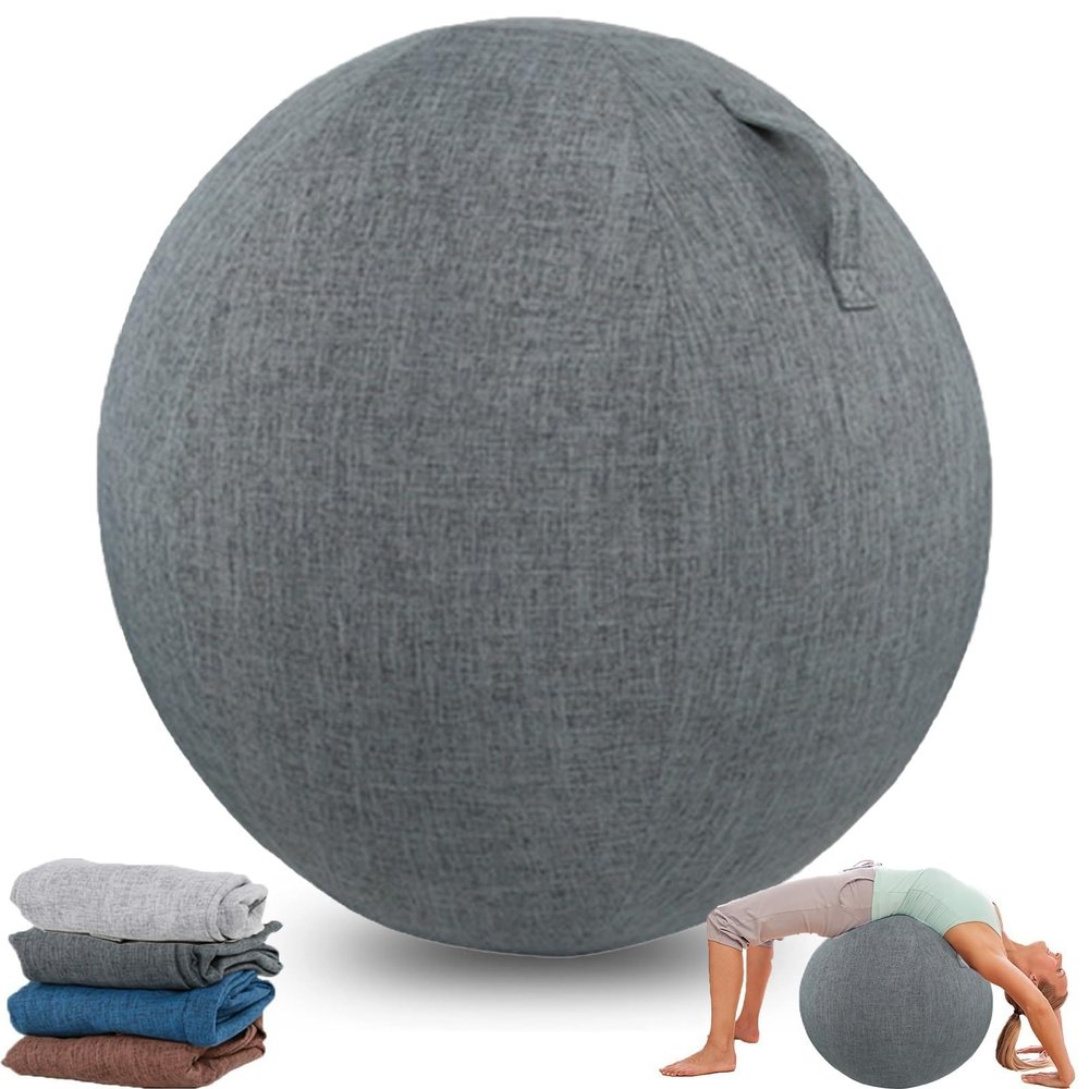 Balance Ball Cover Exercise Ball Cover Sitting Ball Cover Yoga Ball Accessories Sitting Ball Chair Protection for Fitness Yoga Ball Gym Training Foldable Lightweight(no Ball) ( Color : Navy blue , Siz