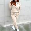 Jogger Sets for Women 2 Piece Long Sleeve Drawstring Hoodie Sweatshirt and Pocket Sweatpants Casual Sweatsuits view 2