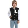Icibgds Kids Baseball Jacket Letter Print Boys Girls Varsity Coat Casual Lightweight School Uniform With Button view 1