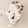 Coduop Unisex Baby Clothes Winter Coats Cute Newborn Infant Jumpsuit Snowsuit Bodysuits Hooded Romper (Beige, 6-12 Months) view 2