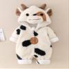 Coduop Unisex Baby Clothes Winter Coats Cute Newborn Infant Jumpsuit Snowsuit Bodysuits Hooded Romper (Beige, 6-12 Months) view 3