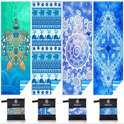 4 Pack Microfiber Thin Lightweight Beach Towel Sand Free Quick Dry Absorbent Compact Towels for Swimming Pool Camping Beach Accessories Large Easy Pack Travel Things for Vacation Essentials Adult Gift