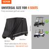 VEVOR 2+2 Passenger Golf Cart Cover, 600D Polyester Full Cover, Suitable for 2+2 Seats Golf Carts, Waterproof, Sunproof, and Dustproof Outdoor Golf Cart Cover with Three Zipper Doors, Black view 2
