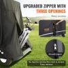 VEVOR 2+2 Passenger Golf Cart Cover, 600D Polyester Full Cover, Suitable for 2+2 Seats Golf Carts, Waterproof, Sunproof, and Dustproof Outdoor Golf Cart Cover with Three Zipper Doors, Black view 4