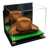 Better Display Cases Acrylic Cowboy Hat Display Case with Mirror Case, Yellow Risers and Turf Base and Wallmount - 16" x 13" x 12" (A024-B/V61B) view 1