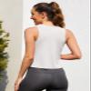 Ridshy Workout Tops for Women Crop Tank Top Sleeveless Yoga Shirts Flowy Cropped Athletic Tanks Loose Fit Gym Clothes White M view 4