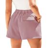 KIRUNDO Shorts for Women Dressy Casual Summer Elastic Waist in The Back Pleated Wide Leg Tailored Work Trouser Shorts (Pink, X-Large) view 2