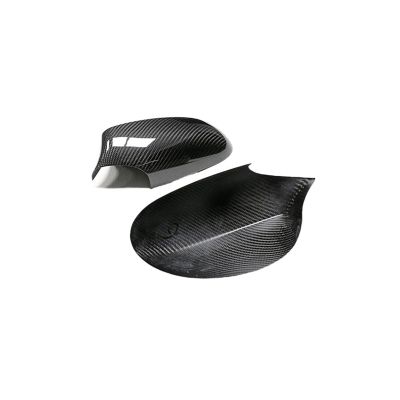 ZIBIAO Side Mirror Full Cover Compatible with BMW 1 Series E82 E87 2005 2006 2007 2008 2009 Add On Style Body Side Rear View Gloss Black Dry Carbon Fiber Mirror Cover