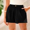 KIRUNDO Shorts for Women Dressy Casual Summer Elastic Waist in The Back Pleated Wide Leg Tailored Work Trouser Shorts (Black, Medium) view 3