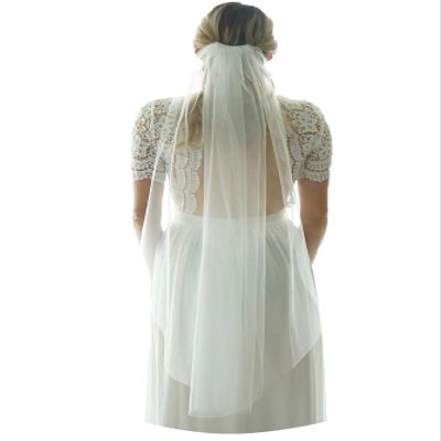 AiberLisha Womens 1 Tier Tulle Fingertip Length Wedding Bridal Veil With Metal Comb Ivory 37.4"(95cm)