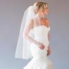 AiberLisha Womens 1 Tier Tulle Fingertip Length Wedding Bridal Veil With Metal Comb Ivory 37.4"(95cm) view 4