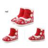 112T High Heel Cotton Boots Kids Boys Cloth Embroidered Shoes Hanfu Shoes Chinese Year Boots Girls (Red, 9.5 Toddler) view 4