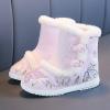112T High Heel Cotton Boots Kids Boys Cloth Embroidered Shoes Hanfu Shoes Chinese Year Boots (Pink, 13 Little Child) view 2